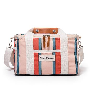 Premium Cooler Bag - Bistro Dusty Pink Stripe-Business & Pleasure-lobo nosara