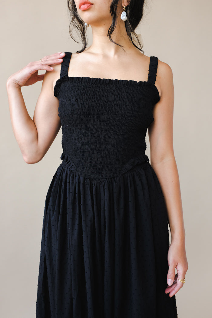 Amelie Voile Dress - Black-Tach Clothing-lobo nosara