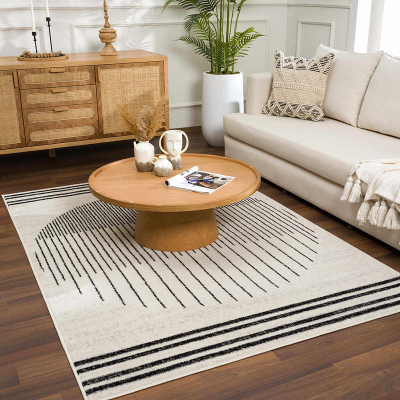 Angus Black&White Geometric Area Rug-Boutique Rugs-lobo nosara