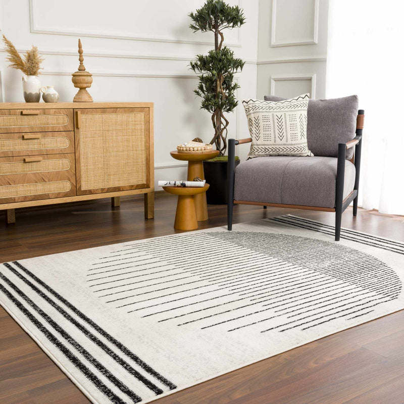 Angus Black&White Geometric Area Rug-Boutique Rugs-lobo nosara