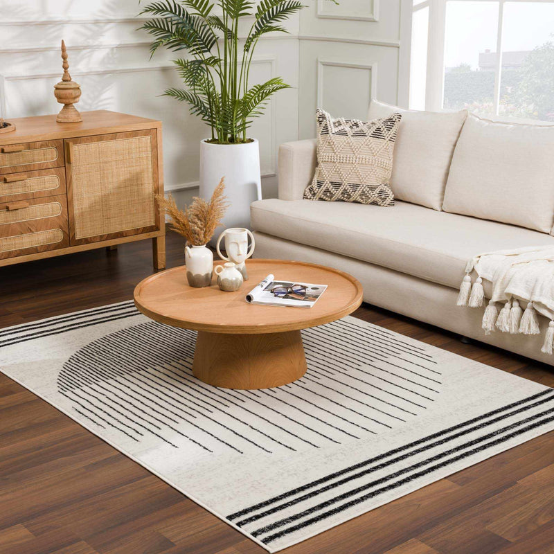 Angus Black&White Geometric Area Rug-Boutique Rugs-lobo nosara