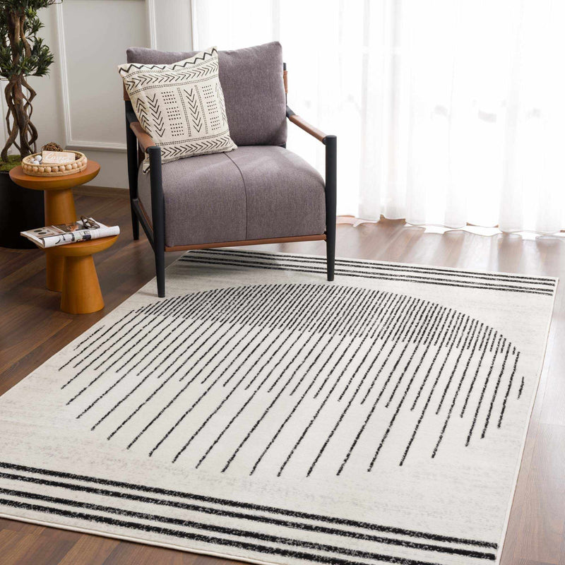 Angus Black&White Geometric Area Rug-Boutique Rugs-lobo nosara