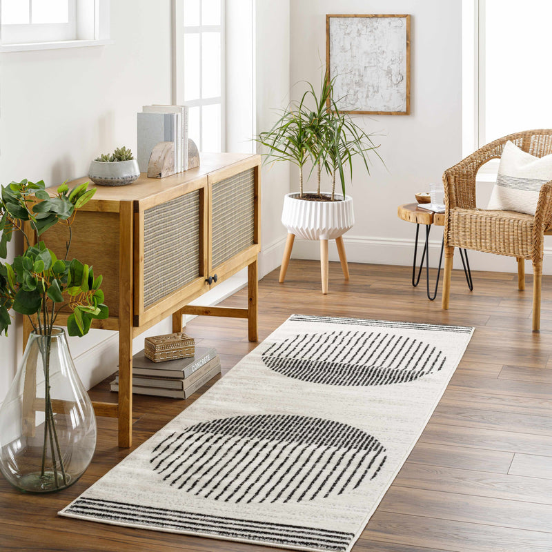 Angus Black&White Geometric Area Rug-Boutique Rugs-lobo nosara