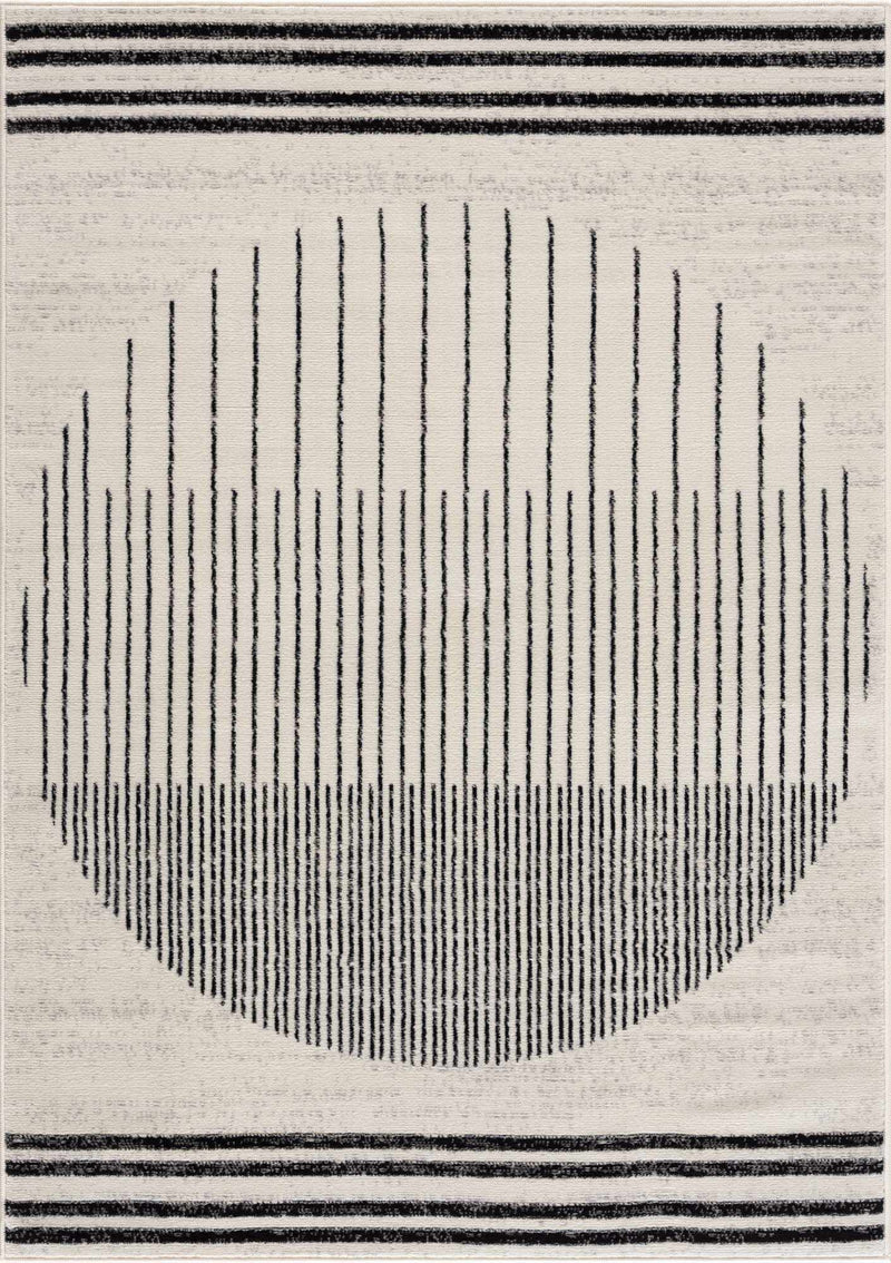 Angus Black&White Geometric Area Rug-Boutique Rugs-lobo nosara