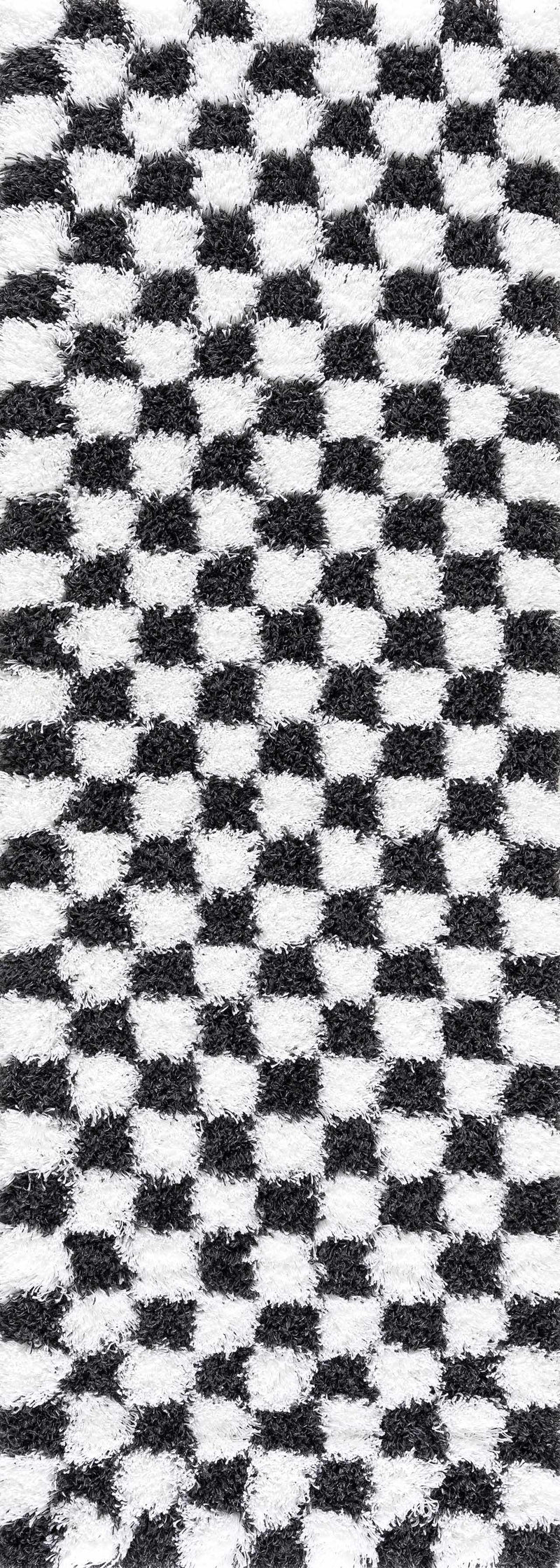Atira Black & White Checkered Area Rug-Boutique Rugs-lobo nosara