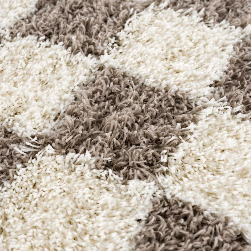Atira Brown Checkered Area Rug-Boutique Rugs-lobo nosara