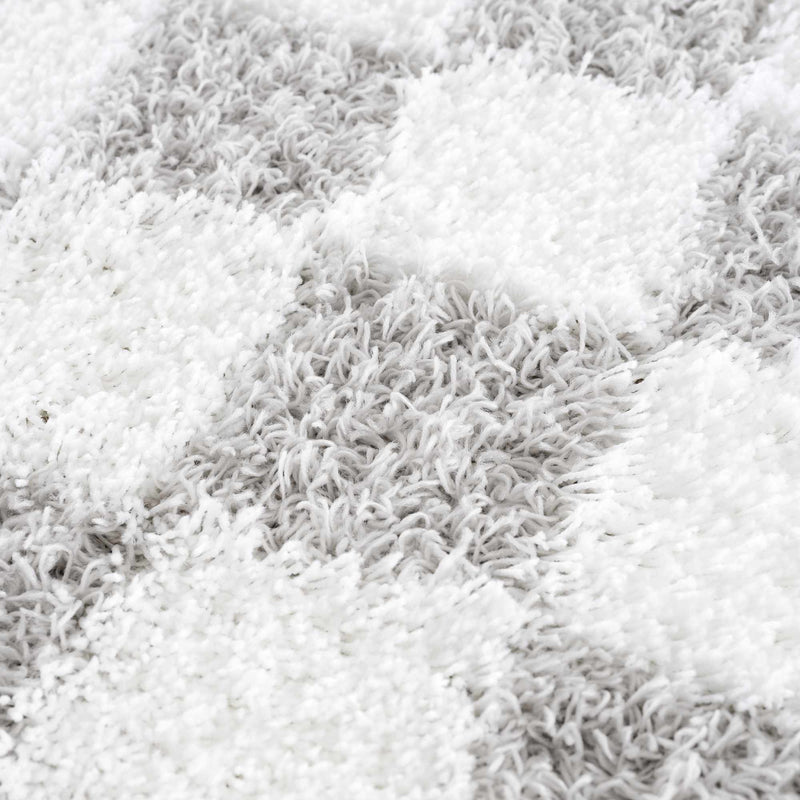Atira Gray Checkered Area Rug-Boutique Rugs-lobo nosara