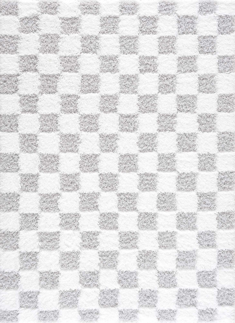 Atira Gray Checkered Area Rug-Boutique Rugs-lobo nosara