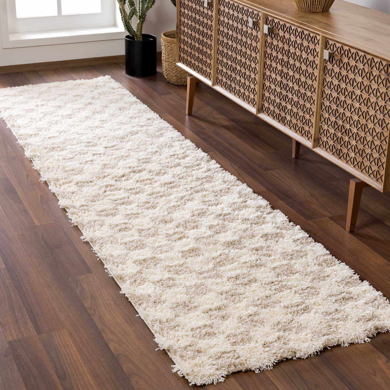 Atira Light Brown Checkered Area Rug-Boutique Rugs-lobo nosara