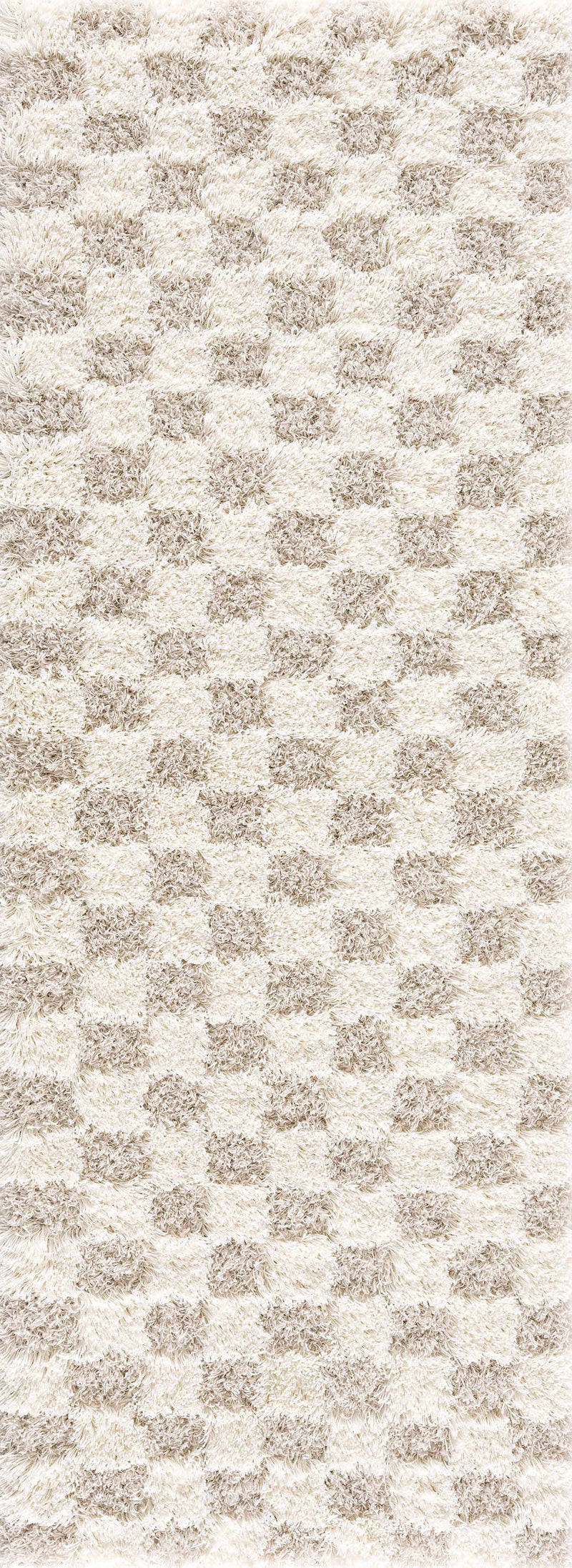 Atira Light Brown Checkered Area Rug-Boutique Rugs-lobo nosara