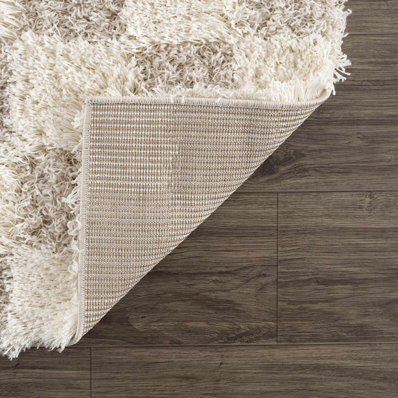 Atira Light Brown Checkered Area Rug-Boutique Rugs-lobo nosara