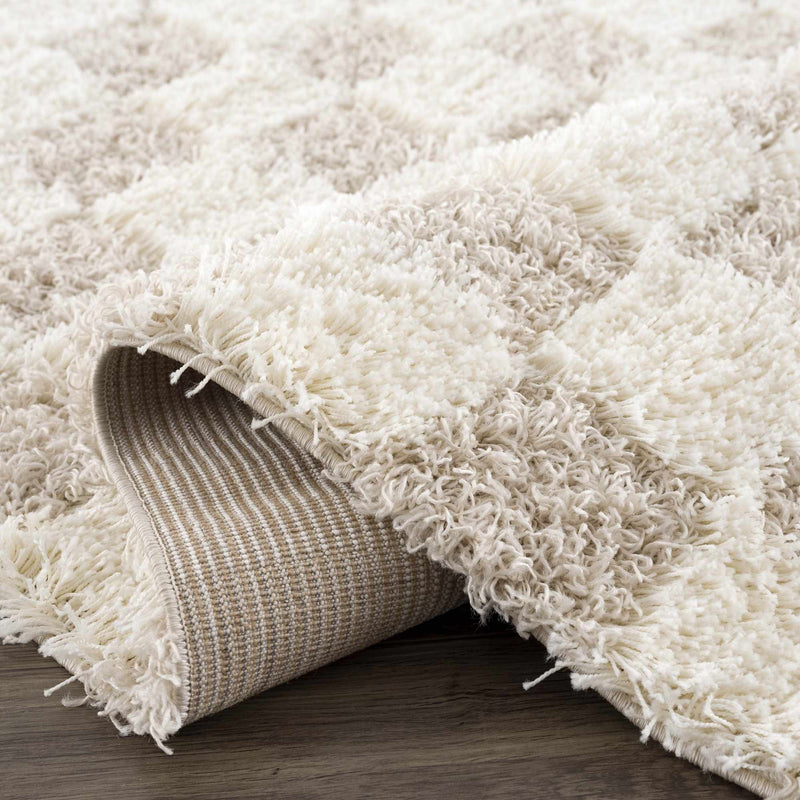 Atira Light Brown Checkered Area Rug-Boutique Rugs-lobo nosara