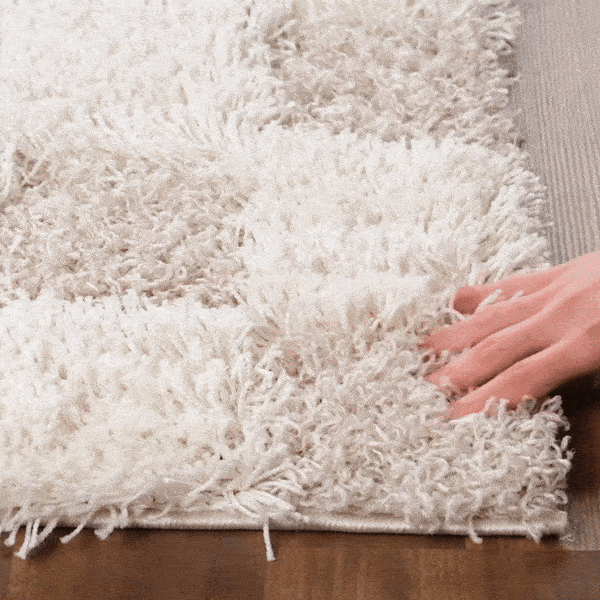 Atira Light Brown Checkered Area Rug-Boutique Rugs-lobo nosara