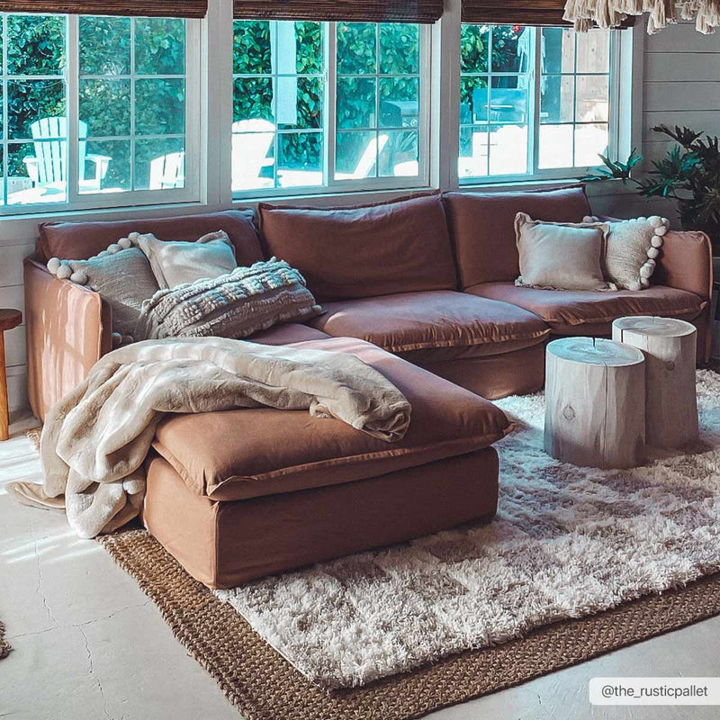 Atira Light Brown Checkered Area Rug-Boutique Rugs-lobo nosara