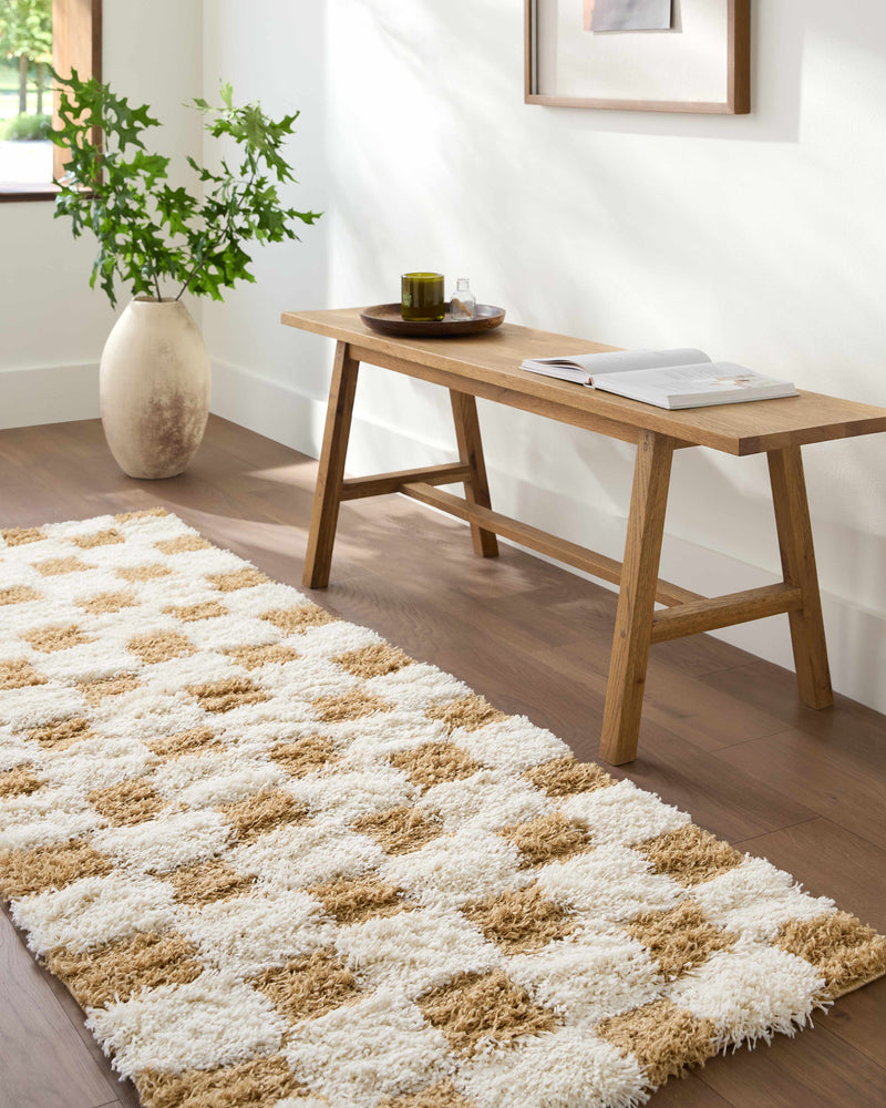 Atira Mustard Checkered Area Rug-Boutique Rugs-lobo nosara