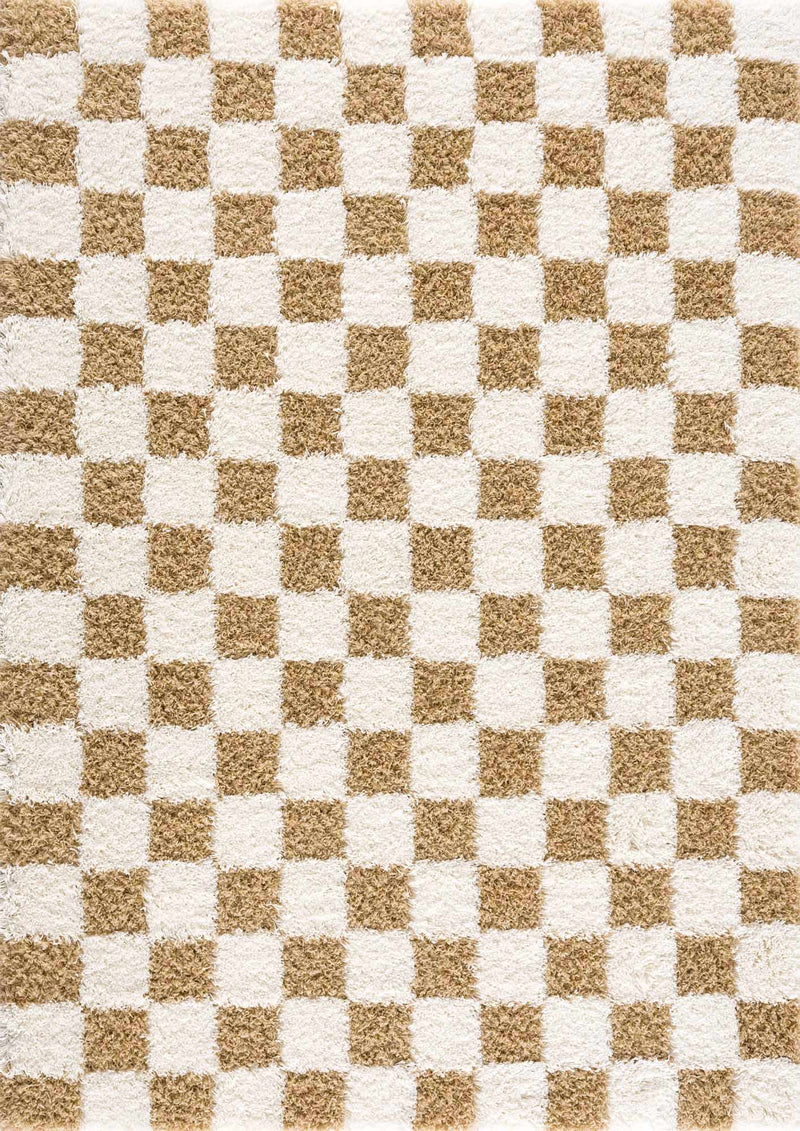 Atira Mustard Checkered Area Rug-Boutique Rugs-lobo nosara