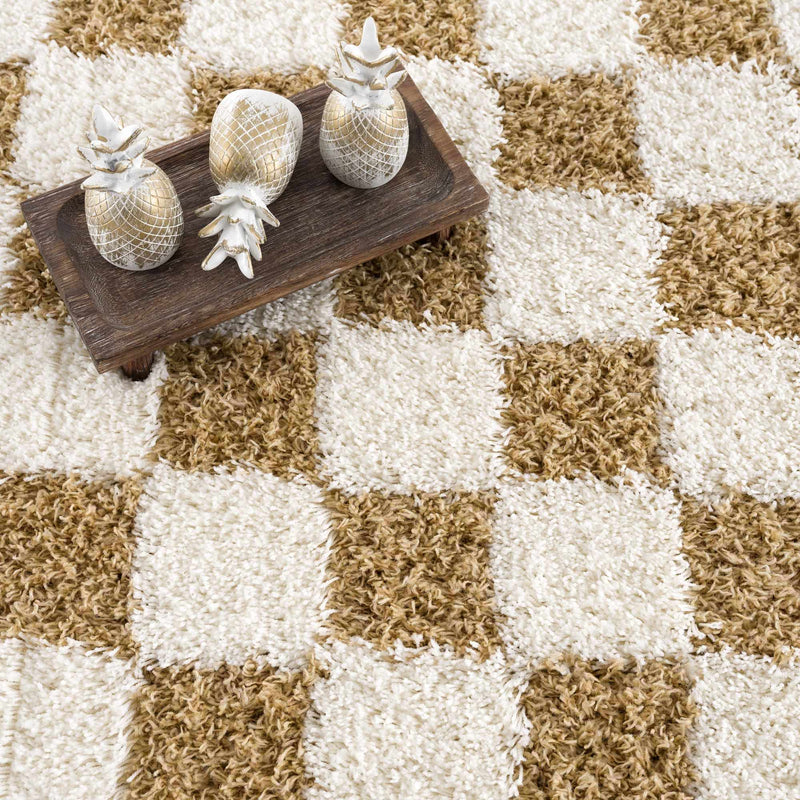 Atira Mustard Checkered Area Rug-Boutique Rugs-lobo nosara
