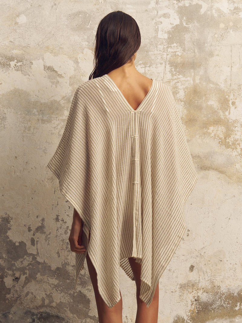 Ava Kimono - Khaki Green Stripes-The Handloom-lobo nosara