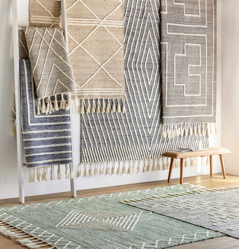 Azra Tasseled Jute&Wool Rug-Boutique Rugs-lobo nosara