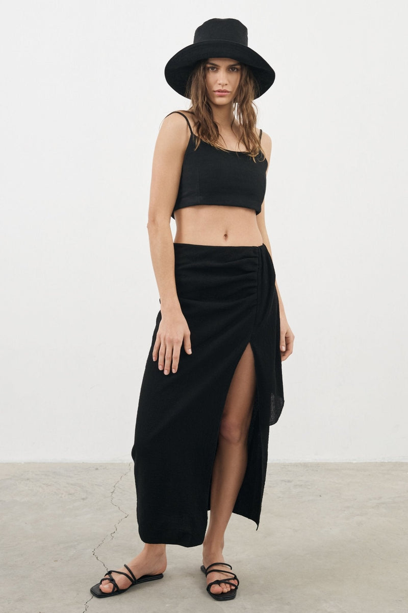 Bella Maxi Skirt - Black-The Handloom-lobo nosara