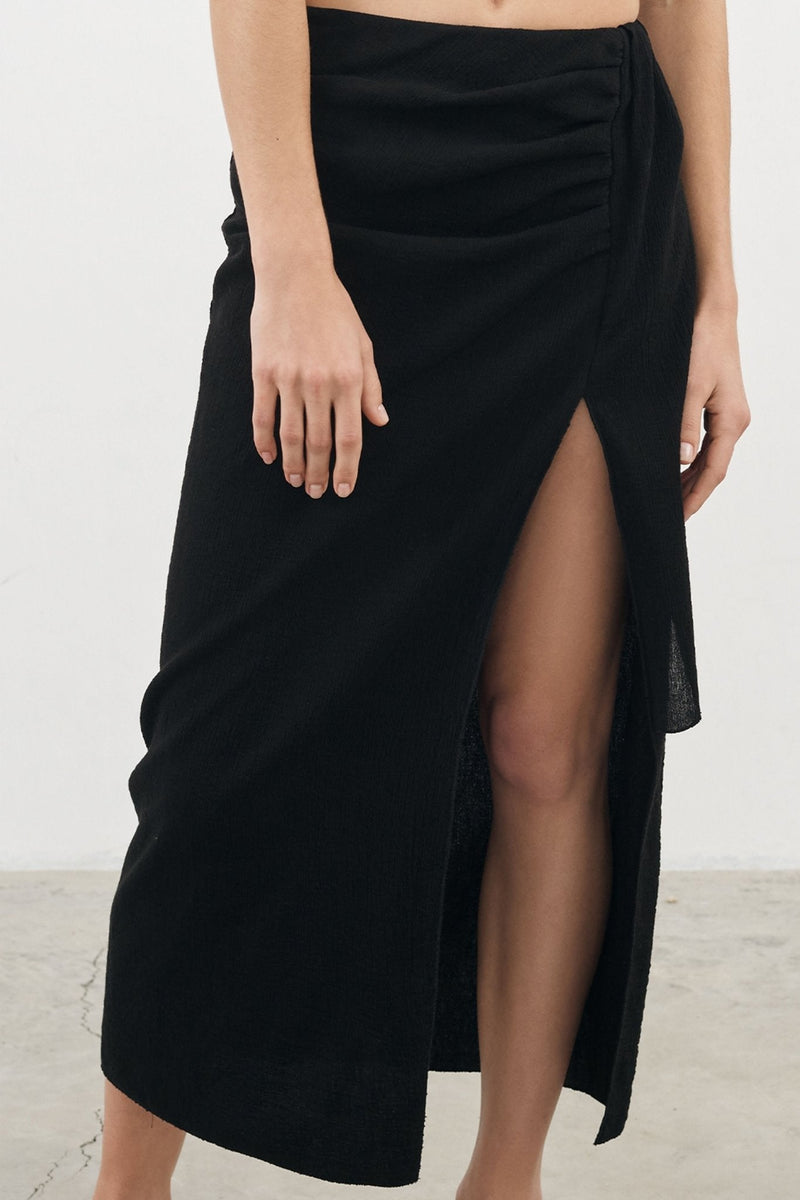 Bella Maxi Skirt - Black-The Handloom-lobo nosara