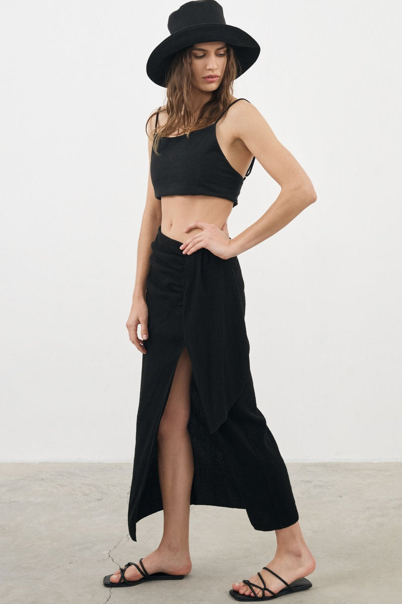 Bella Maxi Skirt - Black-The Handloom-lobo nosara