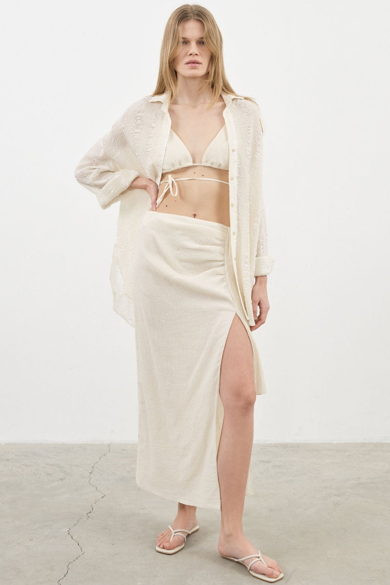 Bella Maxi Skirt - Natural-The Handloom-lobo nosara