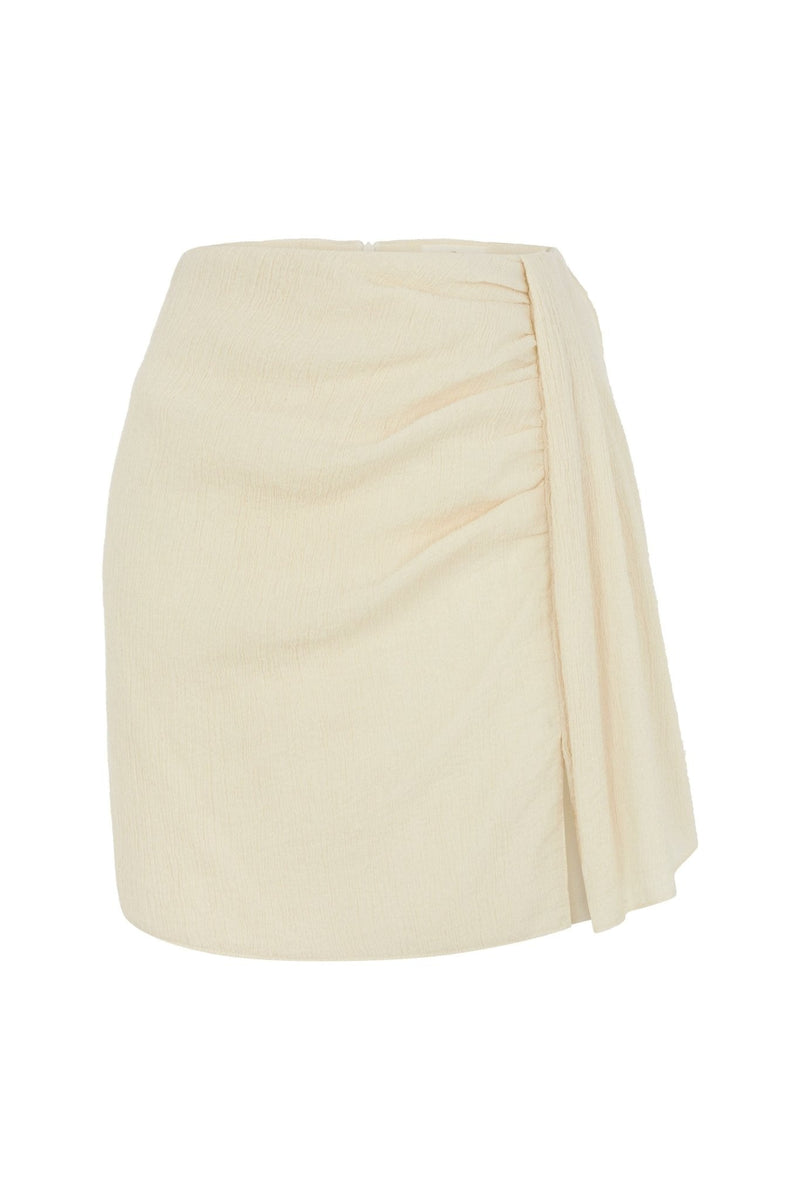 Bella Mini Skirt - Natural-The Handloom-lobo nosara