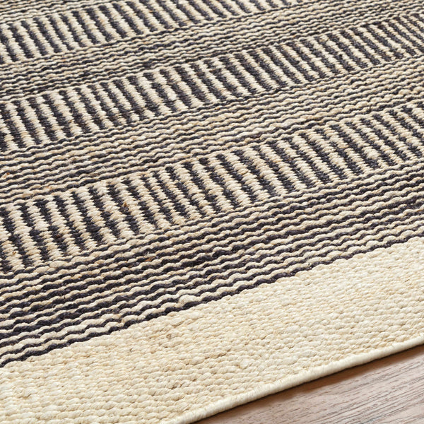 Black Elle Jute Rug-Boutique Rugs-lobo nosara