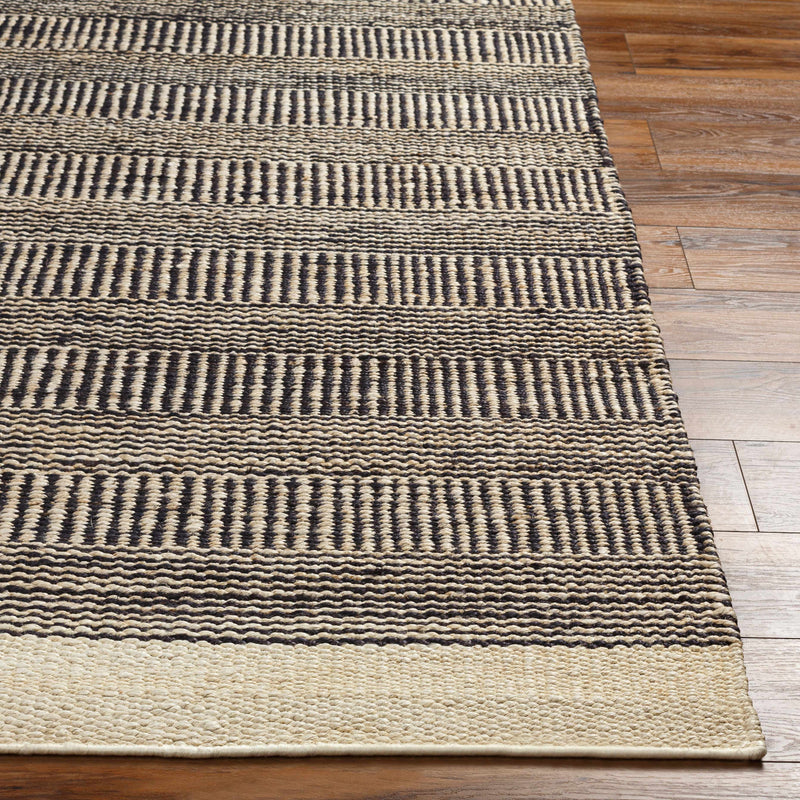 Black Elle Jute Rug-Boutique Rugs-lobo nosara