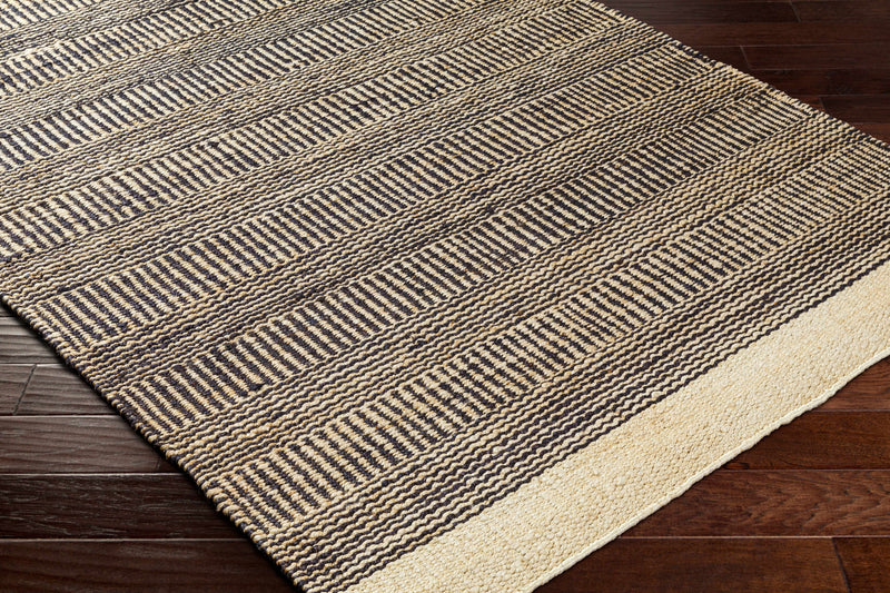 Black Elle Jute Rug-Boutique Rugs-lobo nosara