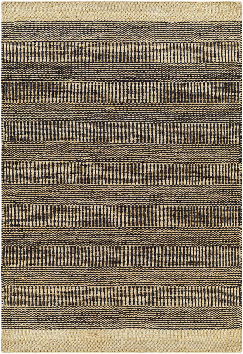 Black Elle Jute Rug-Boutique Rugs-lobo nosara