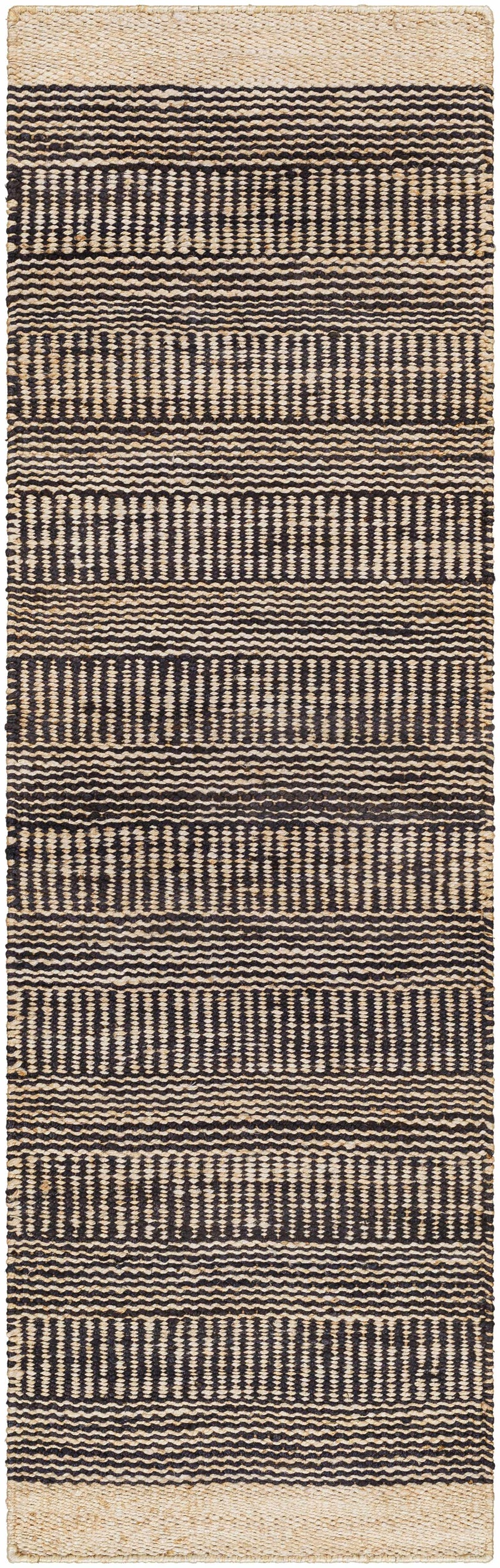 Black Elle Jute Rug-Boutique Rugs-lobo nosara