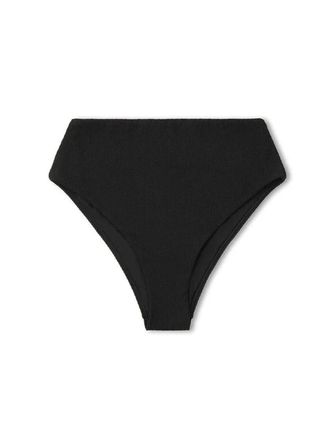 Black Textured Waisted Full Brief-Zulu & Zephyr-lobo nosara