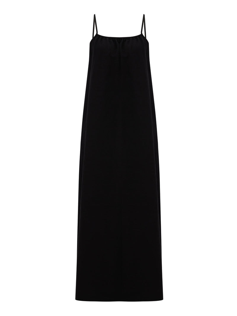 Bliss Flow Maxi Dress - Black-The Handloom-lobo nosara