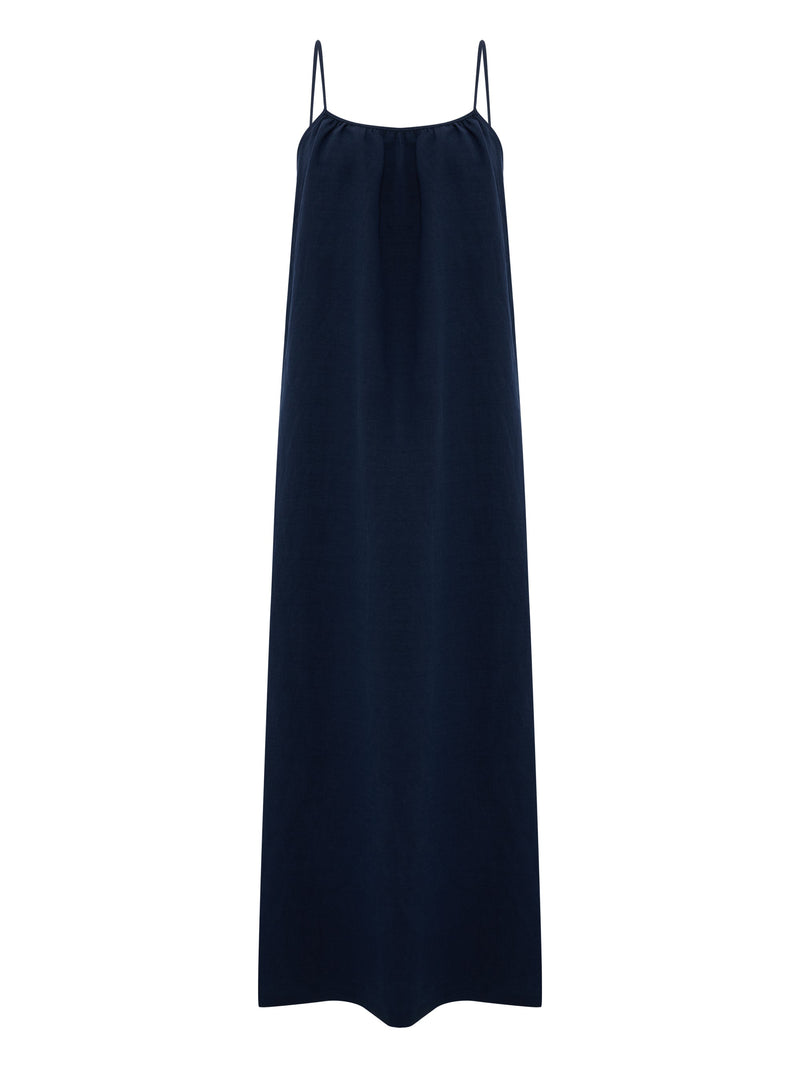 Bliss Flow Maxi Dress - Navy-The Handloom-lobo nosara
