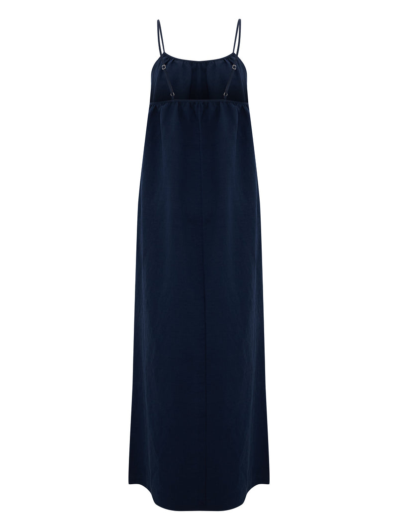 Bliss Flow Maxi Dress - Navy-The Handloom-lobo nosara