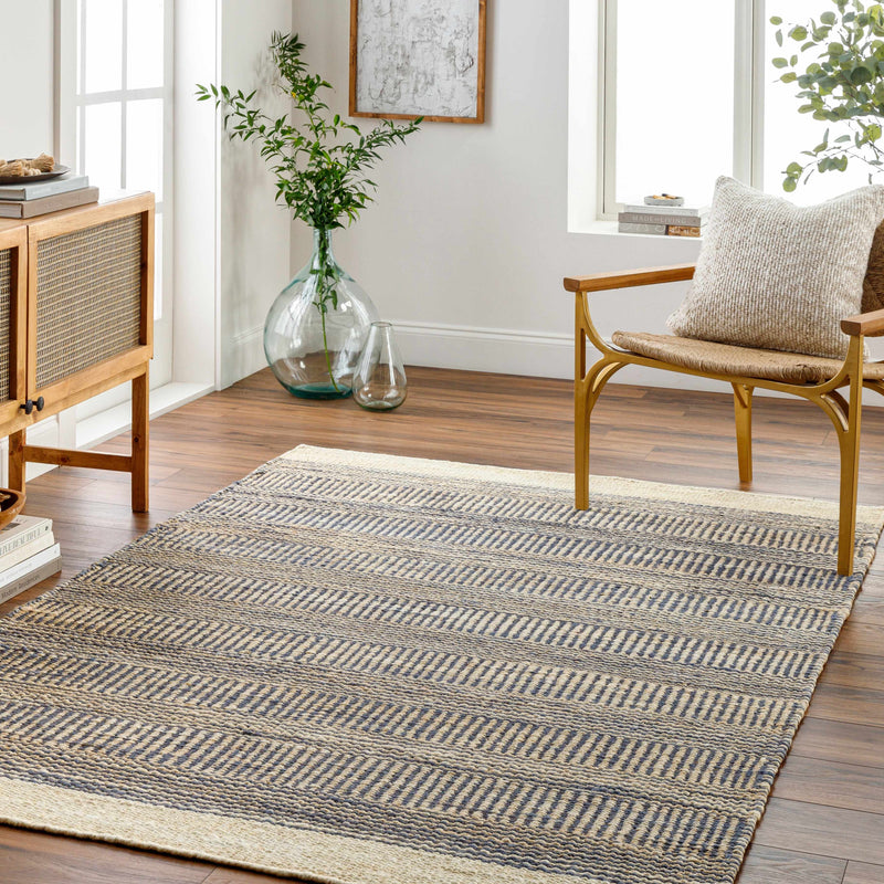 Blue Elle Jute Rug-Boutique Rugs-lobo nosara