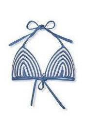 Blue Stripe Cotton Crochet Bikini Top-Zulu & Zephyr-lobo nosara