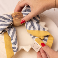 Blue Striped Linen Napkins | Set of 2-Apartment F-lobo nosara