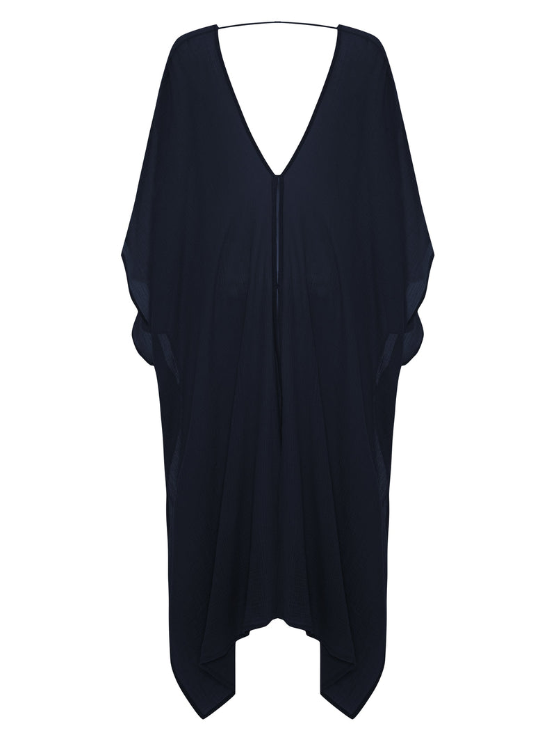 Bodrum Ties Kaftan - Navy-The Handloom-lobo nosara