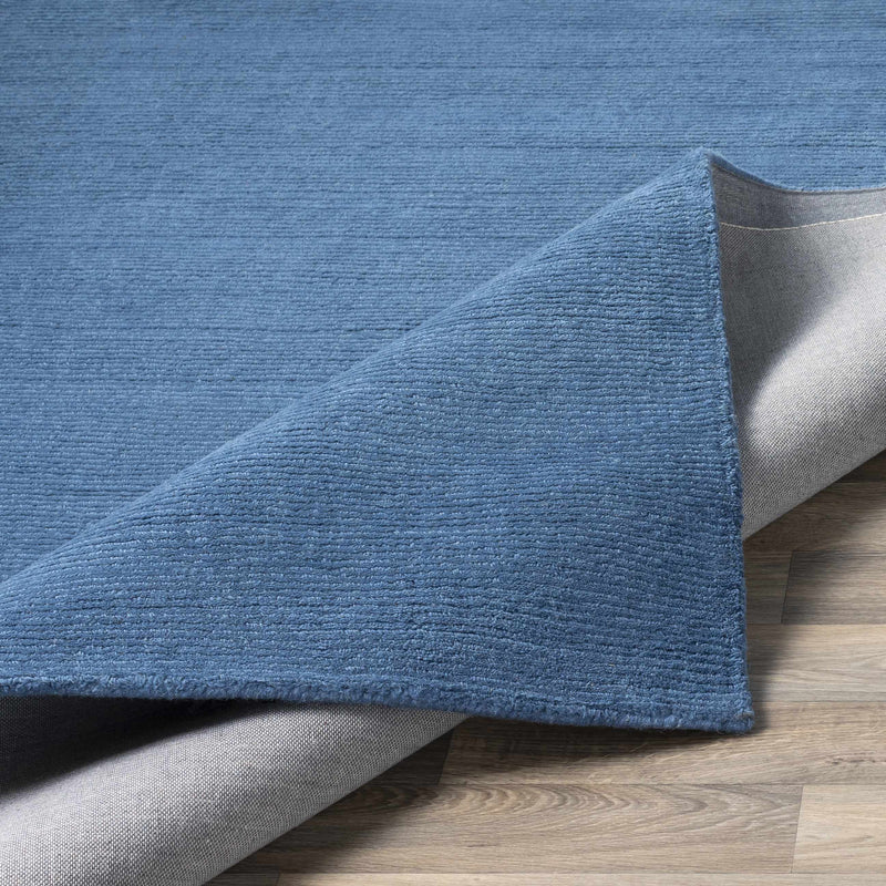 Brockton Solid Wool Blue Area Rug-Boutique Rugs-lobo nosara
