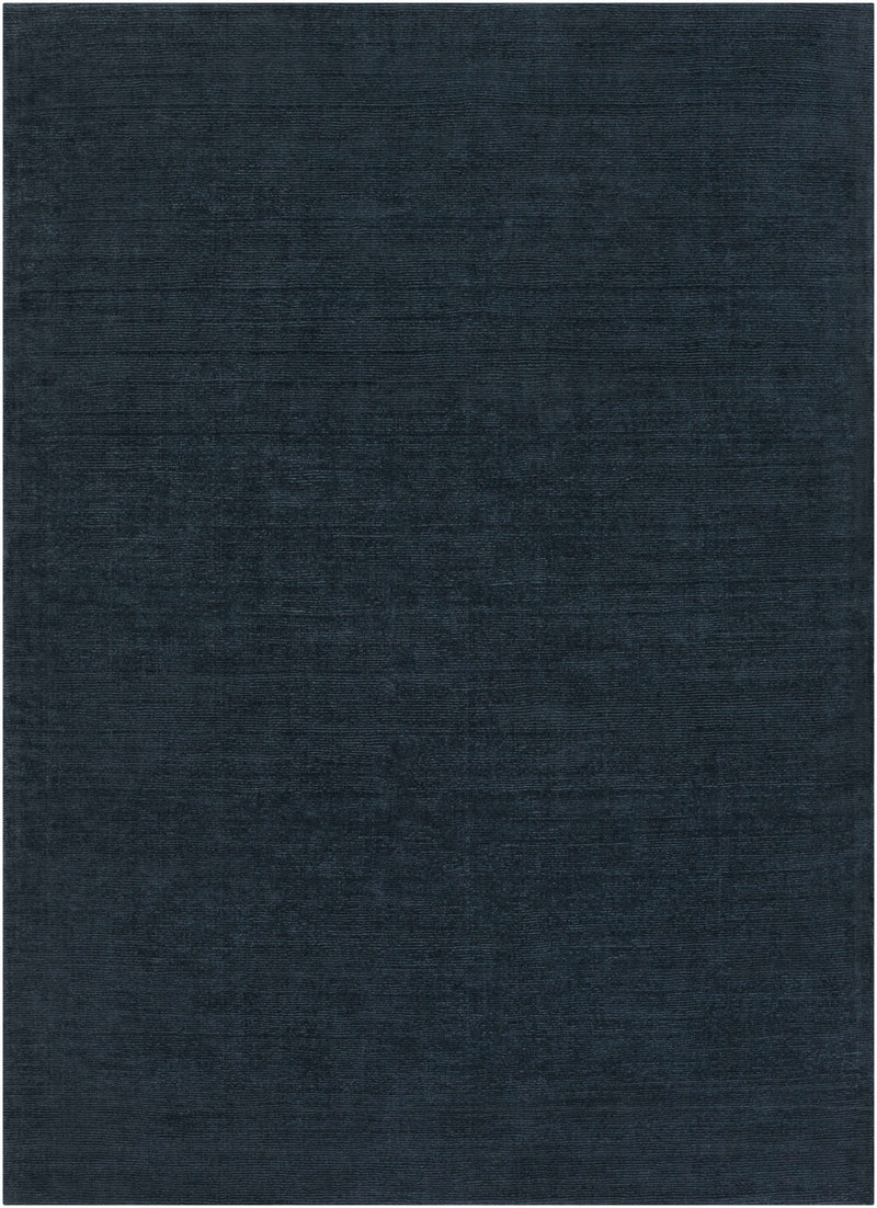 Brockton Solid Wool Dark Blue Area Rug-Boutique Rugs-lobo nosara