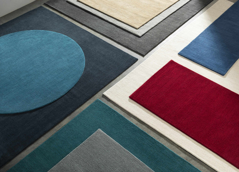 Brockton Solid Wool Dark Blue Area Rug-Boutique Rugs-lobo nosara