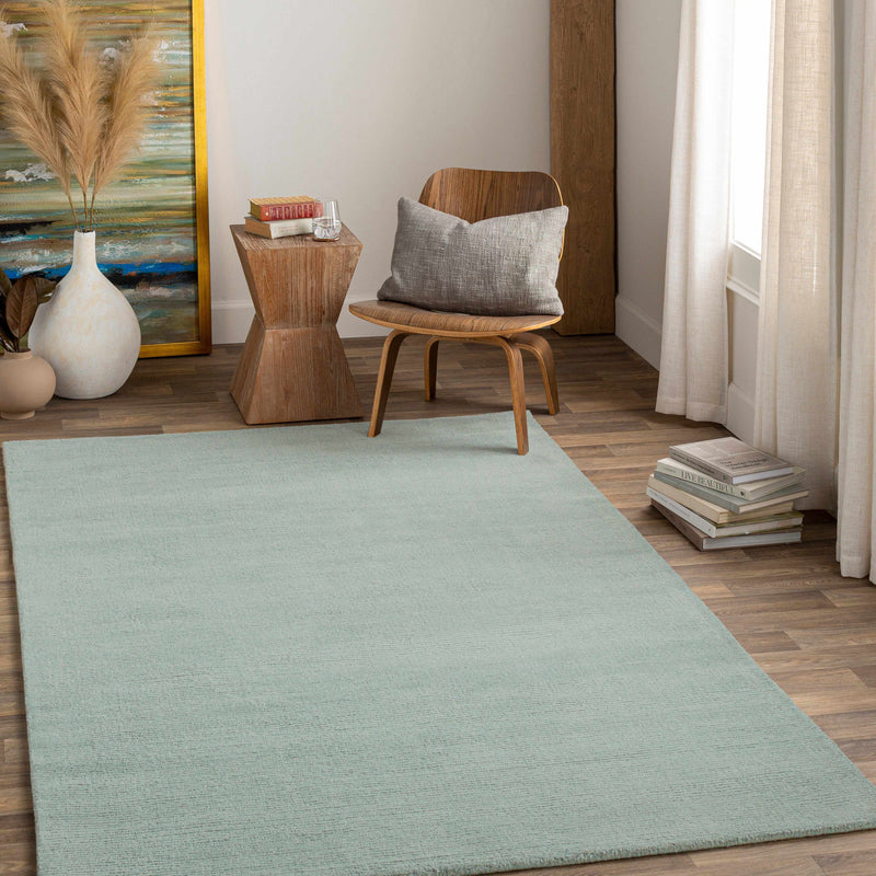 Brockton Solid Wool Dusty Sage Area Rug-Boutique Rugs-lobo nosara
