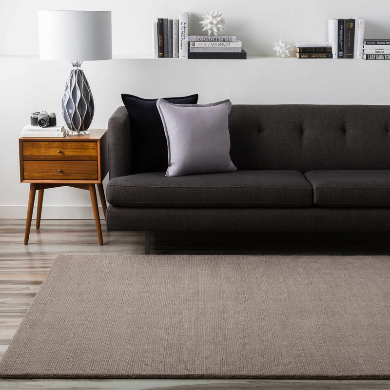 Brockton Solid Wool Gray Area Rug-Boutique Rugs-lobo nosara
