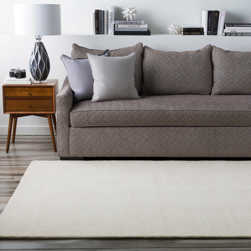 Brockton Solid Wool Light Beige Area Rug-Boutique Rugs-lobo nosara