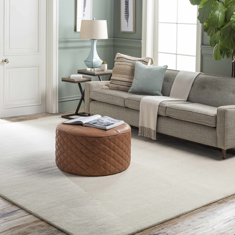 Brockton Solid Wool Light Beige Area Rug-Boutique Rugs-lobo nosara