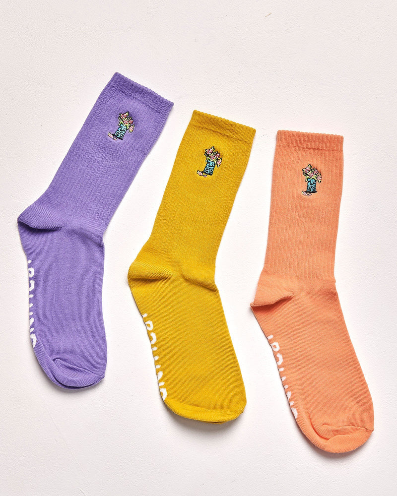 Bunched 3 Pack Socks - Multi-THE CRITICAL SLIDE SOCIETY-lobo nosara