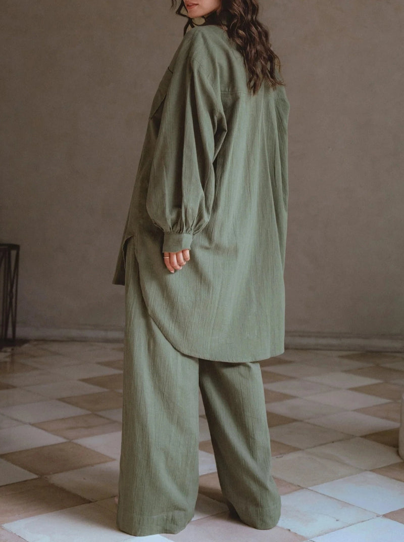 Calin Wide Leg Linen Pants - Khaki-BALI ELF-lobo nosara